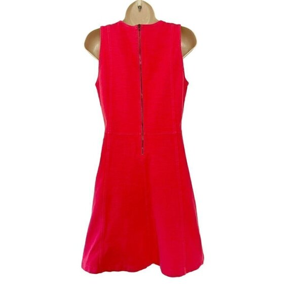 J. Crew Women's Sz 4 Princess Seam Fit and Flare Knit Dress in Coral - Picture 4 of 8